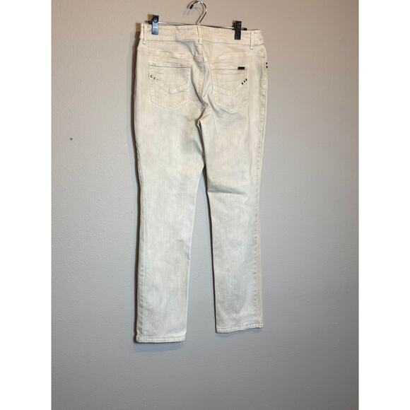 Chico's So Slimming beige denim jeans with stud details Sz 1 US 8 - Picture 3 of 9